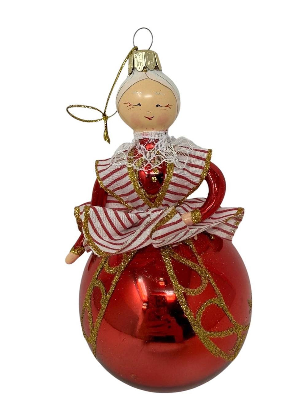 Santa’s Best European Style Glass Mrs. Claus Handcrafted Vintage Ornament